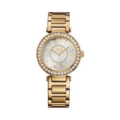 Ladies gold crystal stones bracelet watch 1901151